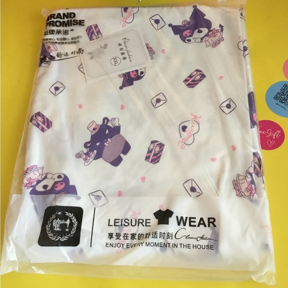 Brand Promise Leisure Wear Pajama Set - Purple and White